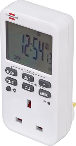 Brennenstuhl Comfort-Line Digital Weekly Timer, digital timer socket (weekly timer for indoor use, countdown function and with increased touch protection) white