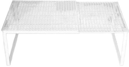 KESOTO Mensola Salvaspazio per Cucina, Divisori per Armadio Interno Espandibile in Lunghezza, Divisorio per Ripiano in Ferro per Riporre Piatti, Stoviglie, Ciotole, Bianco Da 50 a 85 Cm