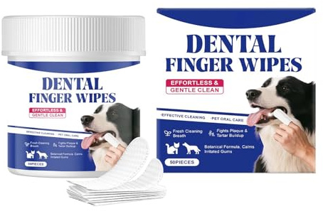GkgWuxf Toallitas es para Perros,50 Piezas De Herramientas De Aseo,Refrescante Aliento Y Limpiador para - para Razas Pequeñas Medianas Grandes Cachorros Higiene Canina Interior Viaje