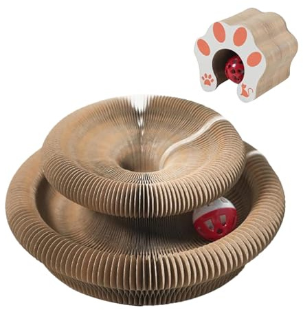 Husoiuy Planche À Gratter pour Chat D'Intérieur,Griffoir Pliable Interactif en Carton | Jouet Ludique Accordéon Ondulé pour Chats D'Intérieur | Protection Meubles Maison Balcon Chambre