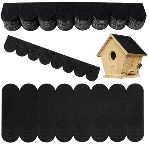 54 STK Dachpappe Schindeln für Vogelhaus, Selbstklebend Dachschindeln Wasserdicht Mini Dachschindeln für Hundehütte Nistkasten Hasenstall Insektenhotel (Schwarz)