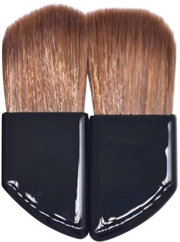 Tofficu Pinceles de Maquillaje Profesional 2 Piezas Mango Inclinado de Resina de Clavo y Cerdas Naturales para Polvo y Rubor, Portátiles para Uso Diario y Viaje