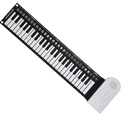TIKATARER 49-Tasten-E-Piano-Tastatur, Tragbare, Faltbare USB-wiederaufladbare Tastatur, Digitalpiano mit 16 Tönen, 10 Rhythmen und 6 Demo-Songs, Ideal für Kinder und Anfänger