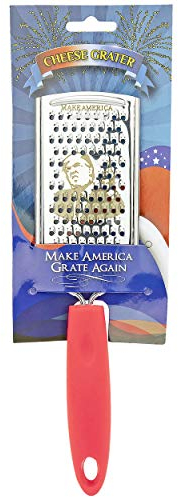 Fairly Odd Novelties Donald Trump Cheese Grater, Stainless Steel, Silver/Red, 9.25 x 2.35 x 0.54 cm