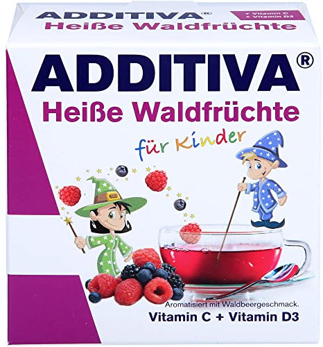 ADDITIVA Heiße Waldfrüchte für Kinder Vitamin C + Vitamin D3 Pulver, 100 g Pulver