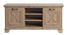 FORTE Nepal TV-Unterschrank mit 2 Türen, Holzwerkstoff, Bramberg Fichte, 145 x 68,4 x 45 cm