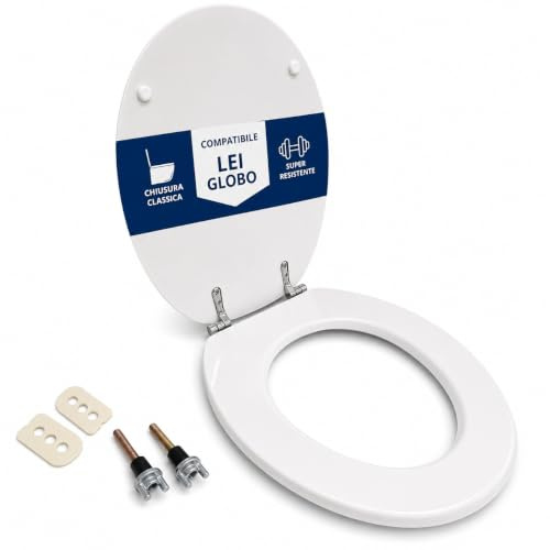 Copriwater Lei Globo legno rivestito in resina poliestere bianco