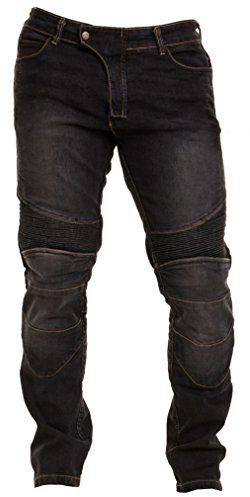 Qaswa Men's Motorcycle Denim Pants Motorbike Jeans with Stretch Panel Aramid Protection Lining Biker Trousers