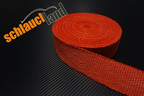 Schlauchland Fiberglas- Hitzeschutzband Länge 15 m Farbe rot - Breite 50 mm