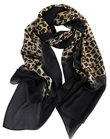 LumiSyne Seidenschal Damen Warm Weich Seidentuch Herbst Winter Animal Print Schal Leopard Pfau Pferd Muster Lange Halstücher Sonnenschut Stola Ganzjährig