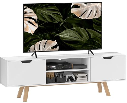 HOMCOM TV-Schrank Fernsehschrank bis 65 Zoll 150 x 39 x 50 cm Weiß