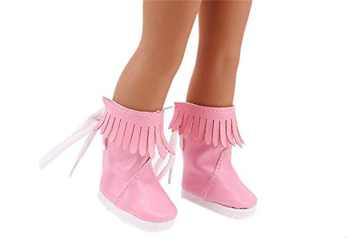 Aeromdale Paire de chaussures à pompons avec lacets pour poupée BJD 32-34 cm Rose B