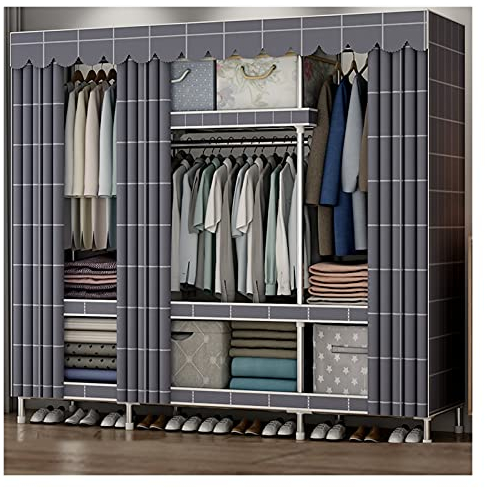 Furniture Bedroom Wardrobes Große Erwachsene Kleiderschrank Tragbare Kleiderschrank Kleider Kleidung Storage Organizer Kleiderschrank Lagerschrank Tragbare Schrank Organizer 59 x 17,7 x 67,7 '' Raumer