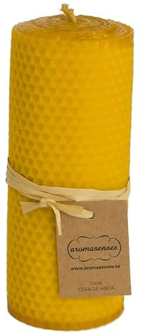 Aromasenses Velas de Cera Virgen | En Forma de Panal de Abejas | Hechas a Mano | Sin Tóxicos | Auténtica Cera de Abejas Natural | Estilo Artesanal | Para Crear Ambiente Relajante | Velon 6 cm x 15 cm