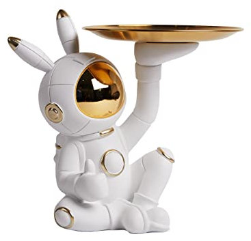 SEINHIJO Plato de Caramelos Dulces Tarro de Galletas Dinosaurio Escultura Decorativa Modern Figura Arte Salon Regalo Interior Estatua Resina 22cm