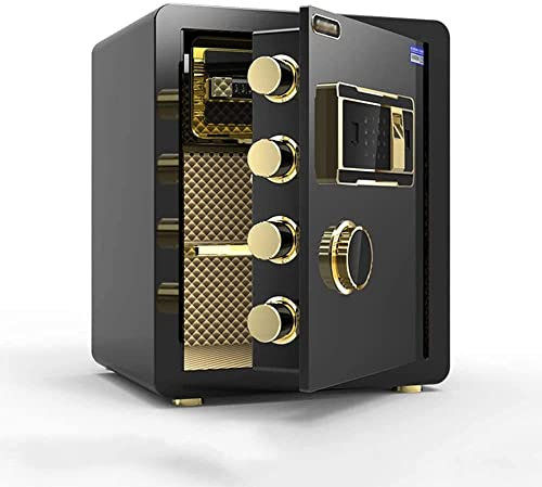 JBKNAN Tresor Safe Hotel Safe Tresor Fingerabdruck Kennwort Kabinett Safe 45cm Elektronisch Tresore Mit Digital-Tastatur,Mittel Klein Safe Sicherheitskabinett Für Home Office (Farbe : Schwarz)