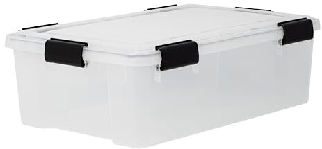 Iris Ohyama, Luftdichte Kunststoffbox mit Deckel und Verschlussklammern, 30L, 1er Set, BPA-frei, Schuppen, Wohnzimmer, AT-LS, Klar