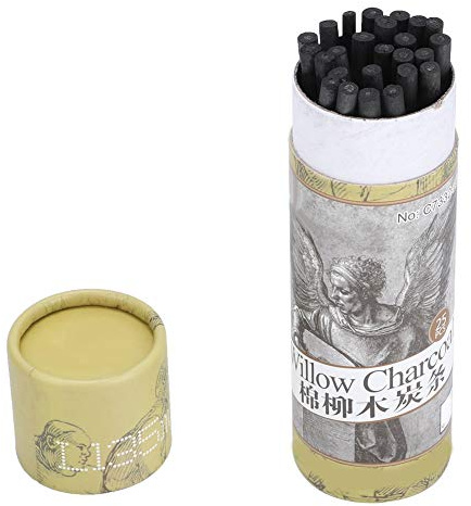 Hapivida Willow Charcoal Sticks, 25 Stück Sketch Charcoal Pencils Holzkohle Bleistift, Zeichnung Holzkohle Bar Künstler Kunst Zeichnung Werkzeuge Skizze Bleistift zum Schattierung(7332)