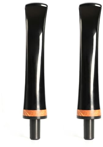 HEYSONG Poignée incurvée et tige effilée avec anneau décoratif en bruyère 3 mm filtre bouche HSBE0031X2