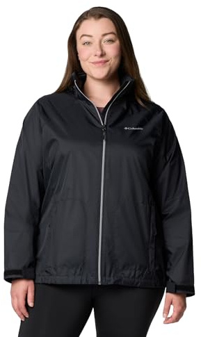 Columbia Womens Switchback IV Rain Jacket, Black, 3X