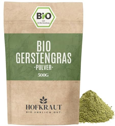 HOFKRAUT Bio Gerstengras Pulver 500g | Rohkostqualität | aus deutschem Anbau | Rückstandskontrolliert