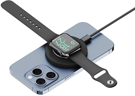 XLayer MagFix Pro 3-in-1 Ladestation Apple Wireless Charger I Ladepad mit Ringhalter I Magsafe Kompatibel I Magnetisch I kabelloses Laden von iPhone 15/14/13/12 Pro Watch 5/6/7/8/9/SE/Ultra, AirPods