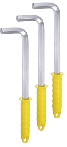 QUARKZMAN 3 Stück Innensechskantschlüssel 17 mm L-Form Langer Arm Metrische Sechskantschlüssel aus Chrom-Vanadium-Stahl Reparaturwerkzeug mit rutschfestem Griff für Heimreparaturen
