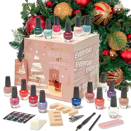 Premium Nagelpflege Adventskalender 2024 - 24 Schmink- & Kosmetiküberraschungen, Countdown bis Weihnachten Mit Geschenkset für Frauen und Mädchen