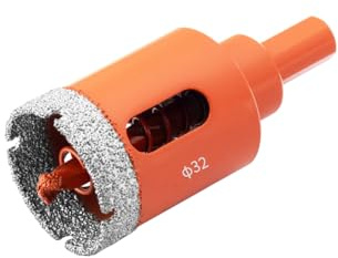 Meccion Diamond Hole Saw 32mm with Pilot Guide Bit, Professionals Brazed Diamond Drill Bit Hole Cutter for Tile, Porcelain, Glass, Ceramic, Marble