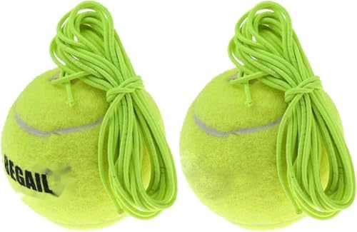 MASINIES 2 Tennisbälle mit Schnur, Ersatz-Tennis-Trainerball für Indoor- und Outdoor-Tennisübungen