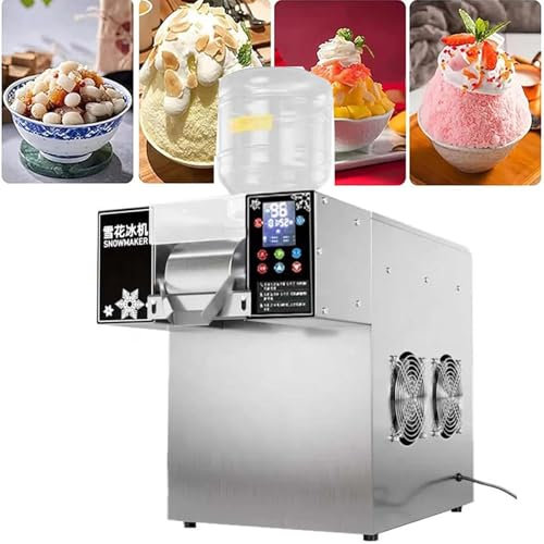 DDZJTPP Trituradora Hielo Eléctrica Completamente Automática Máquina de Cono de Nieve Máquina para Helados Heladera Fabricante Cono Nieve Acero Inoxidable para Panaderías, Cafeterías,C-1200W