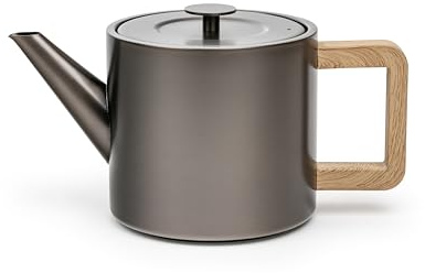 Bredemeijer kleine Edelstahl Teekanne 1.1 Liter - doppelwandige Edelstahlkanne in metallic-grau mit Teefilter- für längeren, warmen Teegenuss