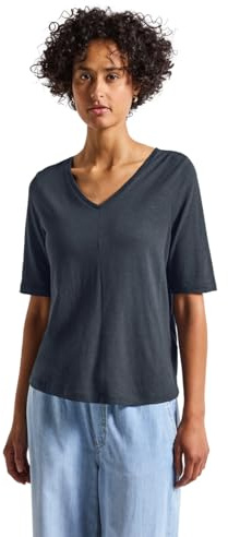 V-ringad T-shirt, Djupvatten blå, 38
