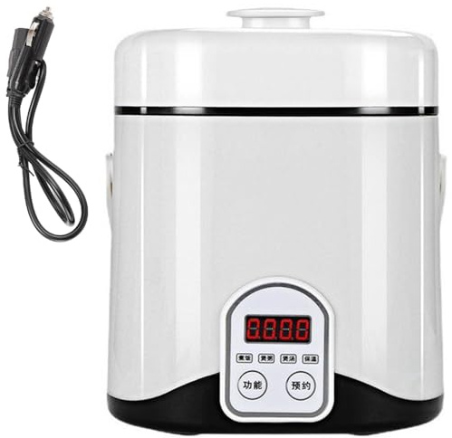 Mini olla arrocera de 12 V y 24 V para camiones, coches, arrocera de viaje, portátil, olla interior antiadherente de aleación de aluminio, adecuada para viajes, camping y picnics, 24 V/camión