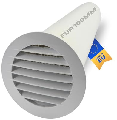 TronicXL Griglia di scarico + tubo da 104 mm, 50 cm, per ventola di scarico dell'aria da 100 mm, tubo di ventilazione, tubo di ventilazione, tubo di ventilazione, tubo di aspirazione