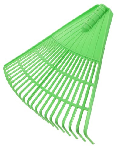 Rastrello da Giardino in Plastica 21 Denti Verde per Pulizia | Pp Monopezzo, per Frutteti e Ortaggi, Facile da Installare, Adatto a Lavori di Giardinaggio