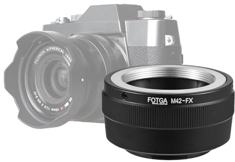 ERYUE FOTGA Aluminium-Objektivhalterungsadapter für Spiegellose Fuji X-A5/X-A7-Kamera, Langlebiger M42-auf-X-Mount-Objektivadapter für Scharfe Bilder und Kreative Fotografie