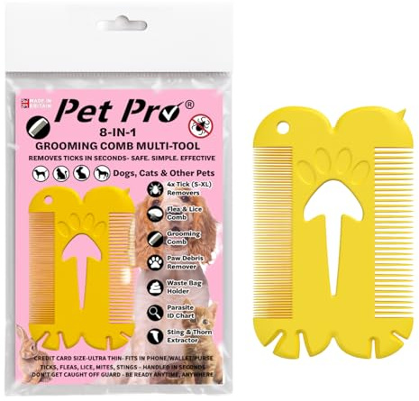 Pet Pro Grooming Comb for Dogs & Cats | Coat Care & Detangling Tool