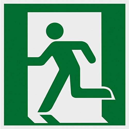 Metafranc Hinweisschild Symbol: Notausgang links - 150 x 150 mm - nachleuchtend / Beschilderung / Rettungsweg / Fluchtweg / Notausgang / Sicherheitsmarkierung / Gewerbekennzeichnung / 503800 | nachleuchtend – Beschilderung – Rettungsweg – Fluchtweg – Sicherheitsmarkierung – Gewerbekennzeichnung – Notausgang