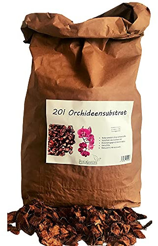 Pokugiardini, Orchideen-Substrat, Reine Kokoschips, 20 Liter Braun