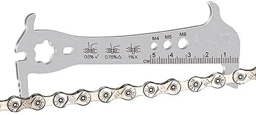 COOLWHEEL Bicycle Chain Checker - Bike Wear Indicator Gauge Measuring Ruler Tool Bike Parts Repair Kit for Mountain and Road Bikes, Folding Bicycle