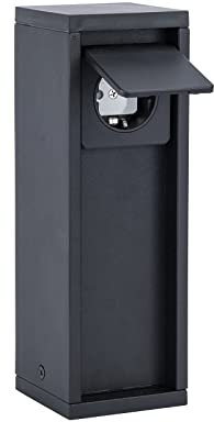 Bloc d'alimentation Mains - Prise extérieure - Noir mat - 1 compartiment - Colonne de prise carrée - Puissance maximale : 3500 W - Résistant aux intempéries