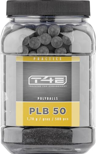 T4E Paintball bollar PLB 50, ammunition kaliber 0,50, 500 stycken, polybollar, grå