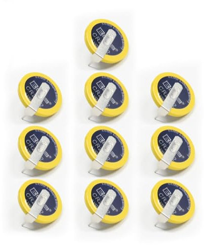 EEMB 10PACK Tabbed CR2032 Batterie mit Lötfahnen 3V Lithium Batterie 2032 Knopfzelle Lithium Batterien für Sensor Radio Gameboy Color Spiel Batterie Ersatz