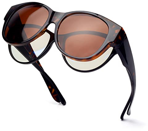 Face Shadow Polarized Sunglasses Fit Over Glasses, Oversized Sunglasses for Women to Go Over Prescription Glasses 100% UV Protection Unltra Lightweight