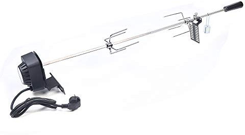 Asador giratorio para barbacoa de 80 cm, inoxidable, con motor de acero inoxidable de 220 – 240 V