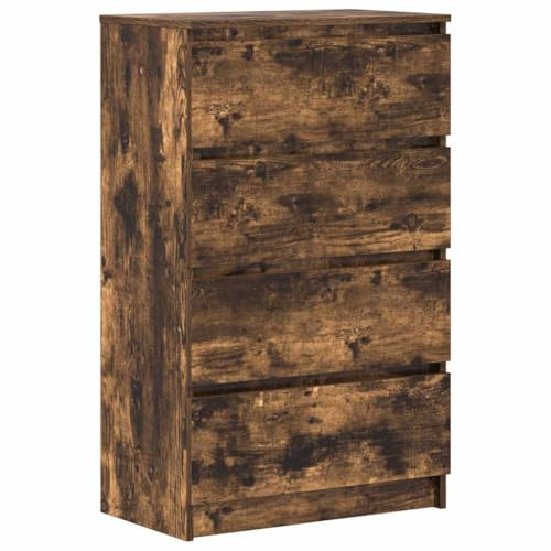 vidaXL Sideboard, Kommode mit viel Stauraum, Schrank mit 4 Schubladen, Schubladenschrank Anrichte für Wohnzimmer, Modern, Räuchereiche 60x35x98,5cm Holzwerkstoff
