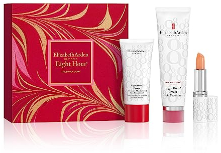 Elizabeth Arden - Eight Hour Geschenkset: Hautschutzcreme 50ml + Lippenschutzstift 3,7g + Intensive Feuchtigkeitsspendende Handcreme 30ml, Geschenkbox für Damen