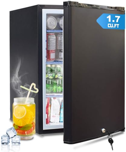 SMETA 12v Kühlschrank, Camping Kühlschrank 12V 230V, 50L Wohnmobil kühlschrank, Kühlschrank Wohnwagen, Kühlschrank 12V 230V für Camping, Auto, LKW, Wohnheim, Lautlos, Silent 0dB, Schwarz