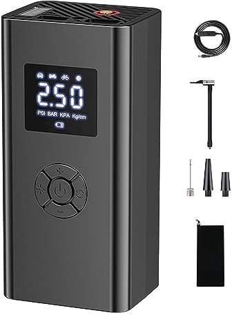 Gomice Car Air Pump - Portable 150 PSI Tire Air Compressor with 4 Modes | Auto Shut Off Tire Inflator with Digital Display, Air Compressor for Car, Motorcycle, Other Inflatables